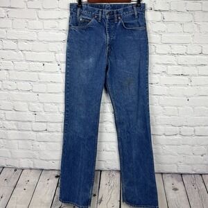 Vintage Levis 517 Orange Tab Jeans Mens 33x34 Boot Cut Cowboy Western Denim Blue